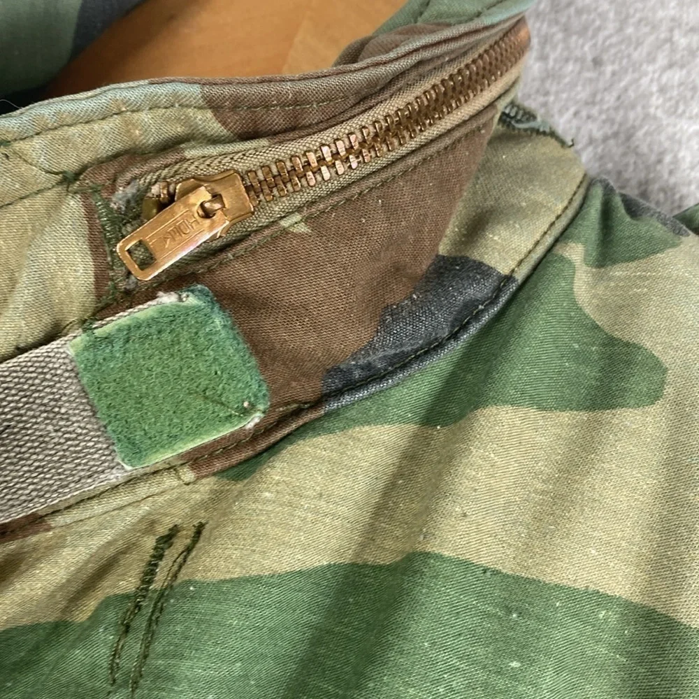 Vintage US Army anorak BDU jacket woodland print metal zipper medium regular